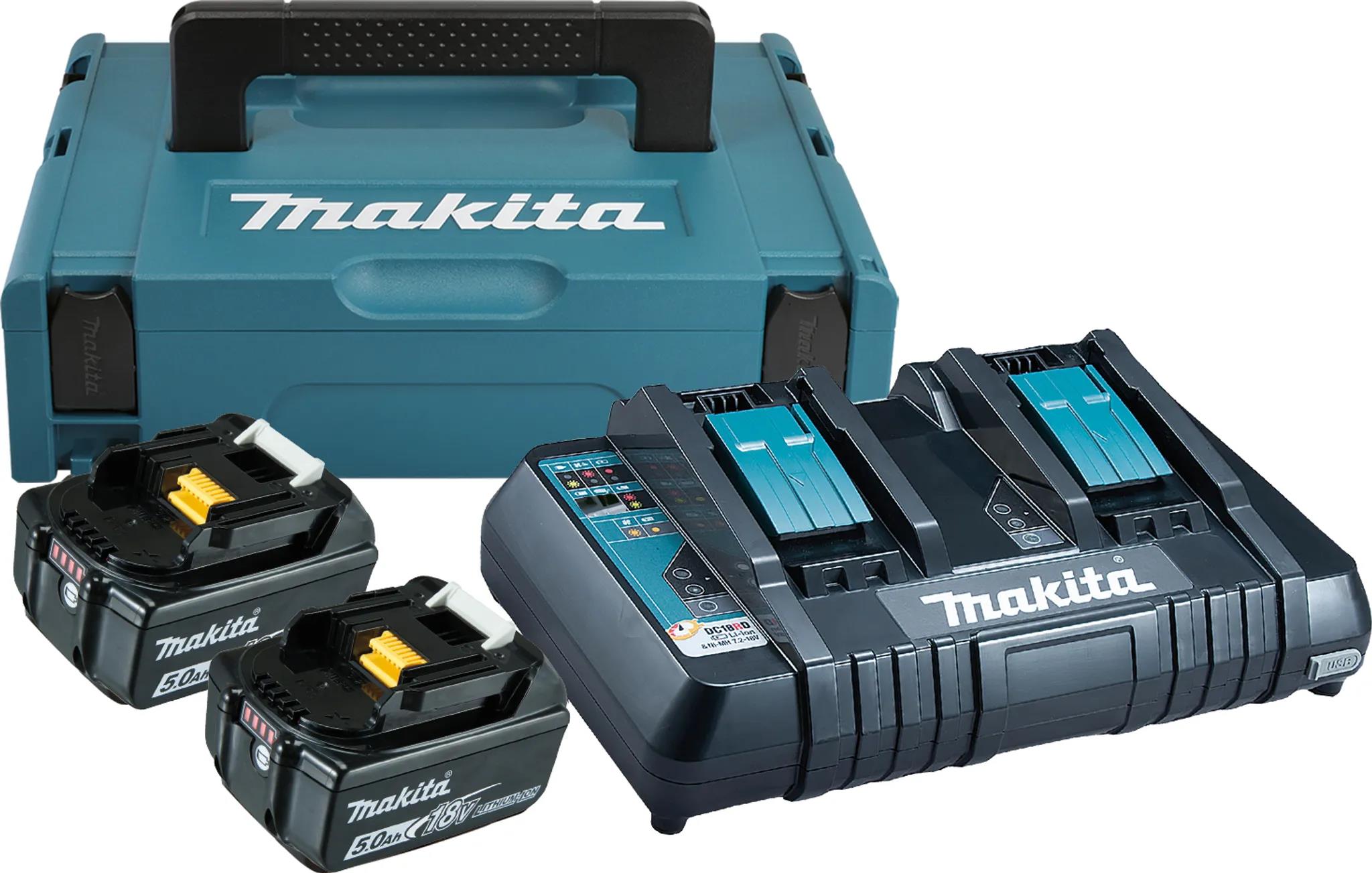 Makita Energy Kit 197629-2 2x BL1850B + DC18RD