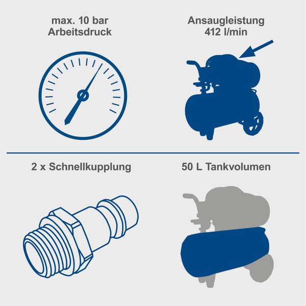 Scheppach Kompressor HC53DC - 230V 50Hz 2200W - 50L