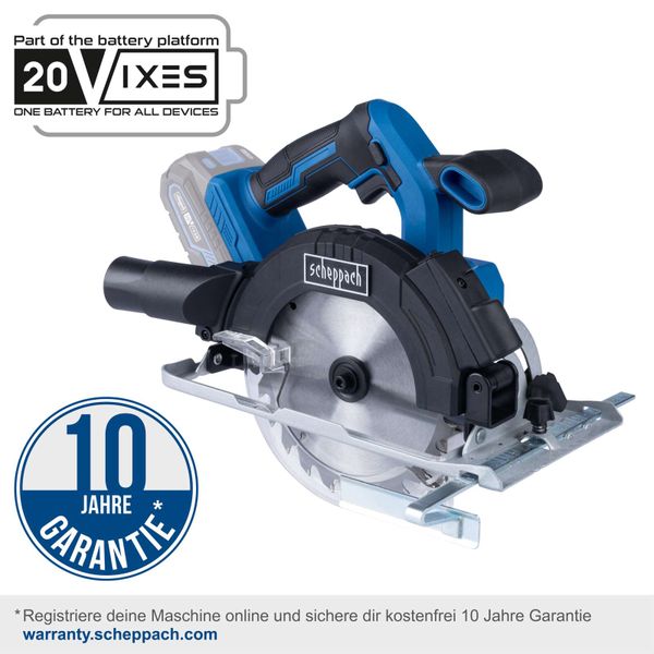 Scheppach Akku-Handkreissäge C-HCS165-X | Sägeblatt Ø165mm | Schnitttiefe max. 53mm bei 45° | LED