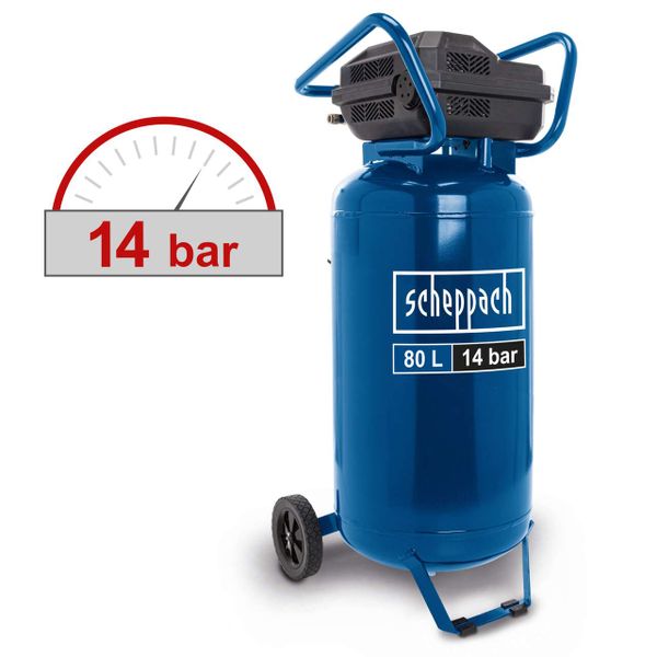 Scheppach Kompressor stehend HC85V 14 bar 330 l/min ölfrei 2x Manometer 2x Kupplung