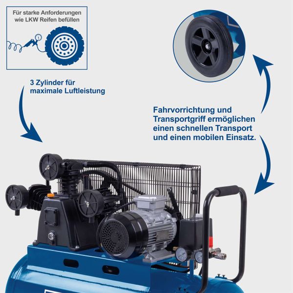 Scheppach Kompressor HC550TC 230V 10bar 100L 3PS | 550L/min Ansaugleistung