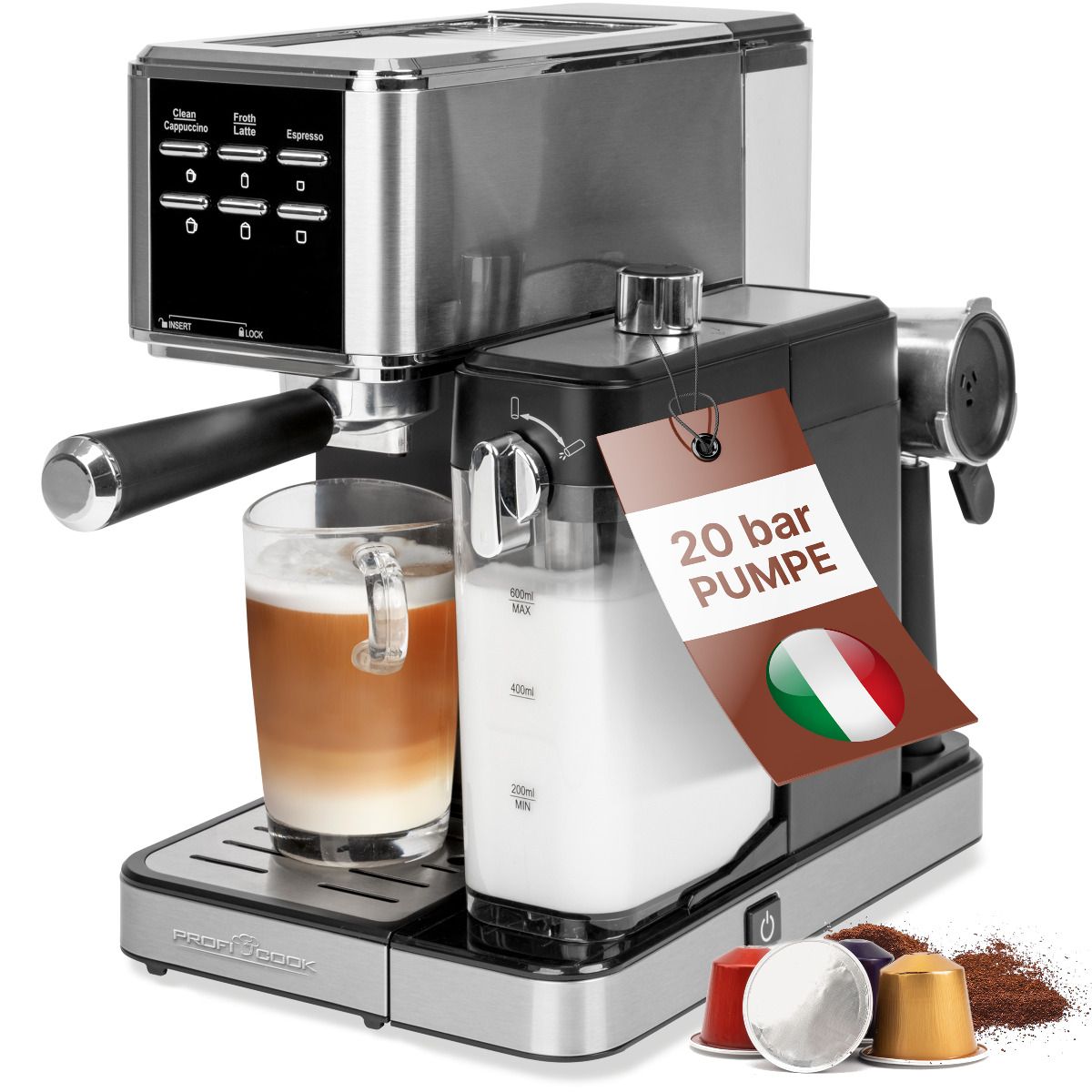 PROFI COOK Espresso-Kaffeemaschine PC-ES-KA 1266