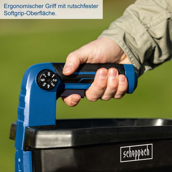 Scheppach Akku-Handstreuer C-GSP800-X | Streubreite 5m| Fassungsvermögen 3,5L| Flächenleistung 800m2