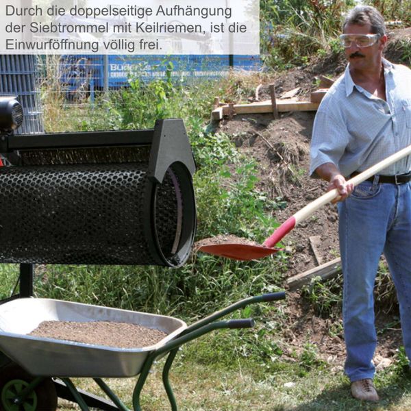 Scheppacch Rollsieb RS350 Scheppach - 230V | Siebtrommel 800mm / Ø-400mm | neigbare Trommel | inkl. Siebeinsatz