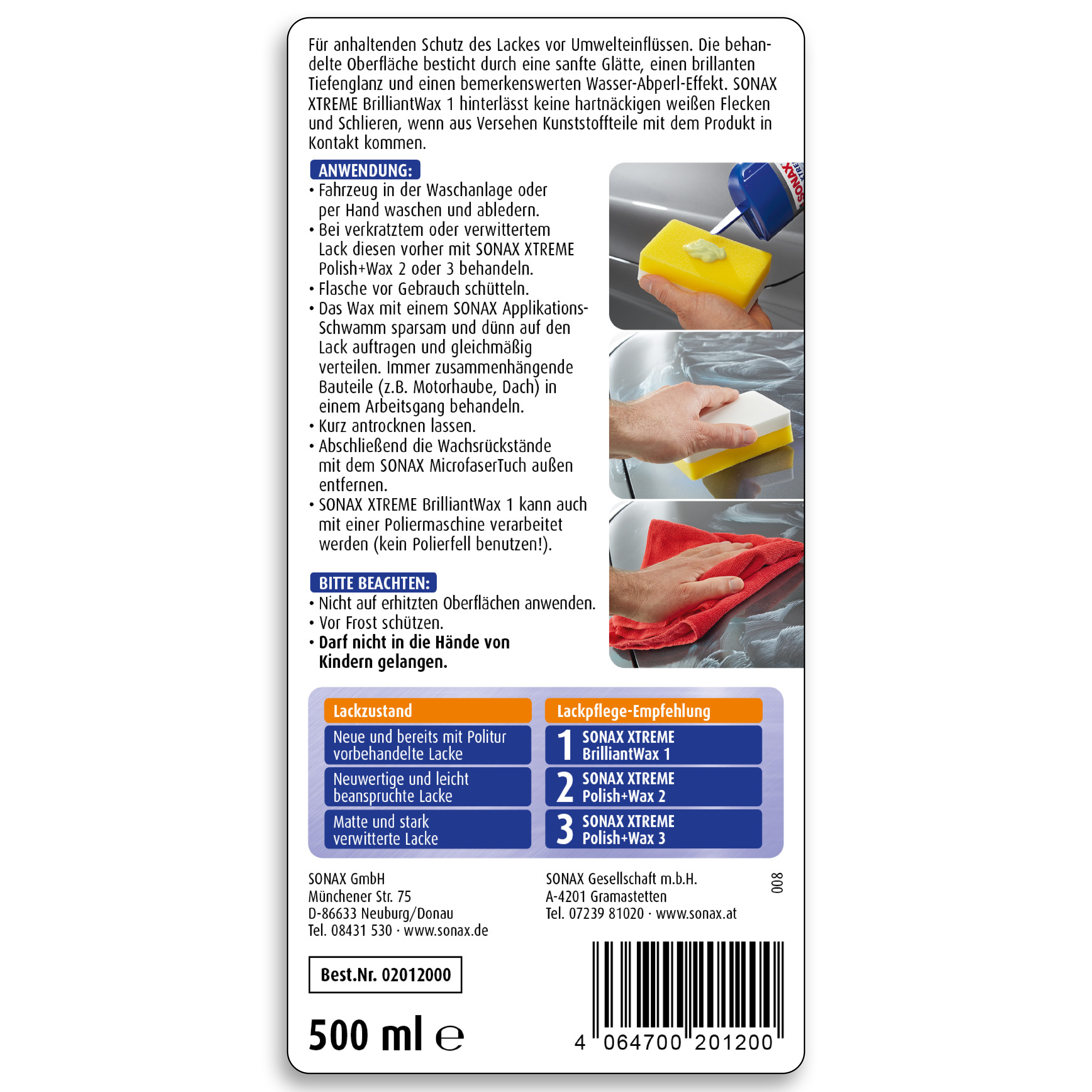 SONAX 02012000  XTREME BrilliantWax 1 500 ml