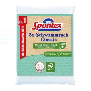 Spontex Schwammtücher Classic, antibakteriell 5 Stück