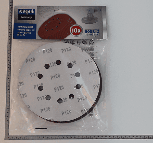 Scheppach Schleifpapier rund Ø 215 mm K120 Satz=10 Stk.