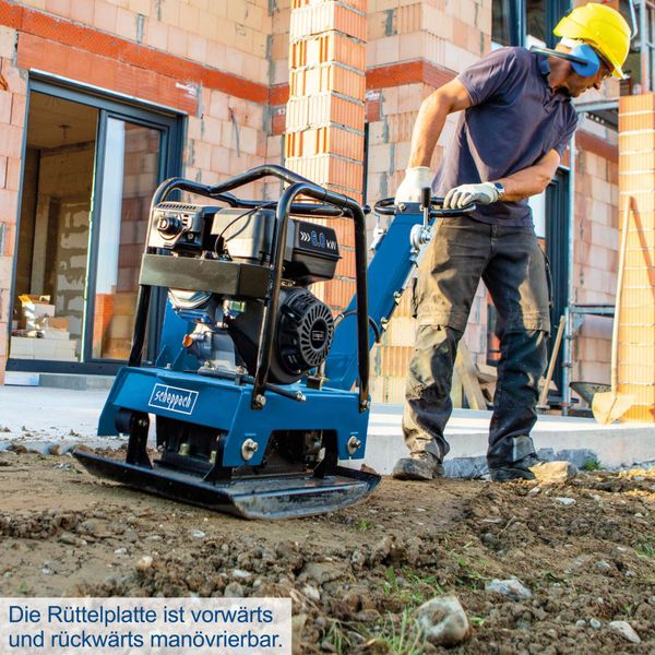 Scheppach Rüttelplatte HP3000S - 9PS 161kg 30500N inkl. Fahrvorrichtung & Gummiplatte