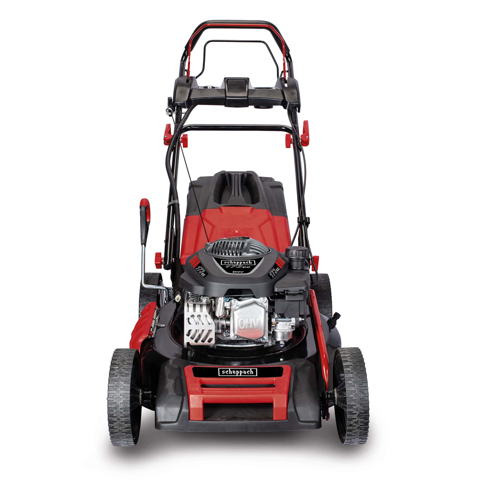 Scheppach 7in1 Benzin-Rasenmäher mit Radantrieb, Stahldeck & Elektro-Start  MS173-51E
