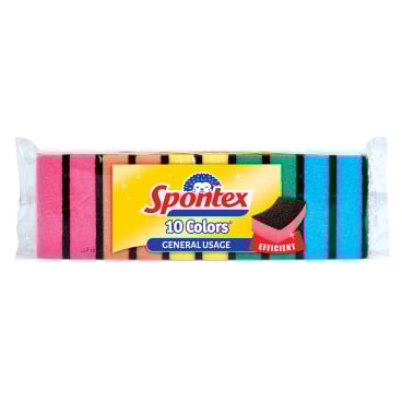 Spontex Colors Scheuerschwämme in bunt – 1 Packung = 10 Stück