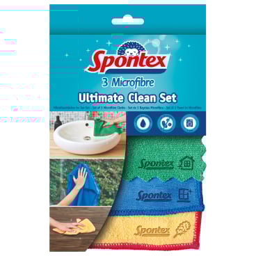 Spontex Microfibre Ultimate Clean Mikrofasertuch-Set 3 Stück