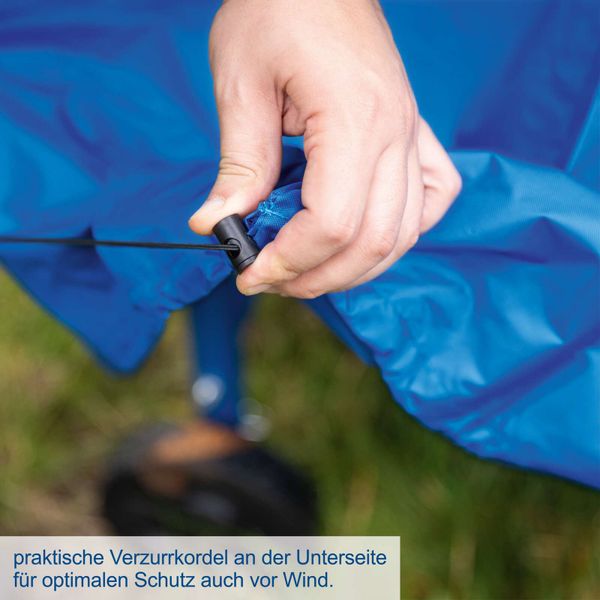 Scheppach Abdeckhaube blau - 1050 x 1200 x 1100 mm | Wasserfest & UV30-Resistent | für Wippkreissägen, Holzspalter, Grills uvm