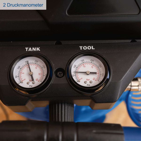 Scheppach Kompressor stehend HC85V 14 bar 330 l/min ölfrei 2x Manometer 2x Kupplung