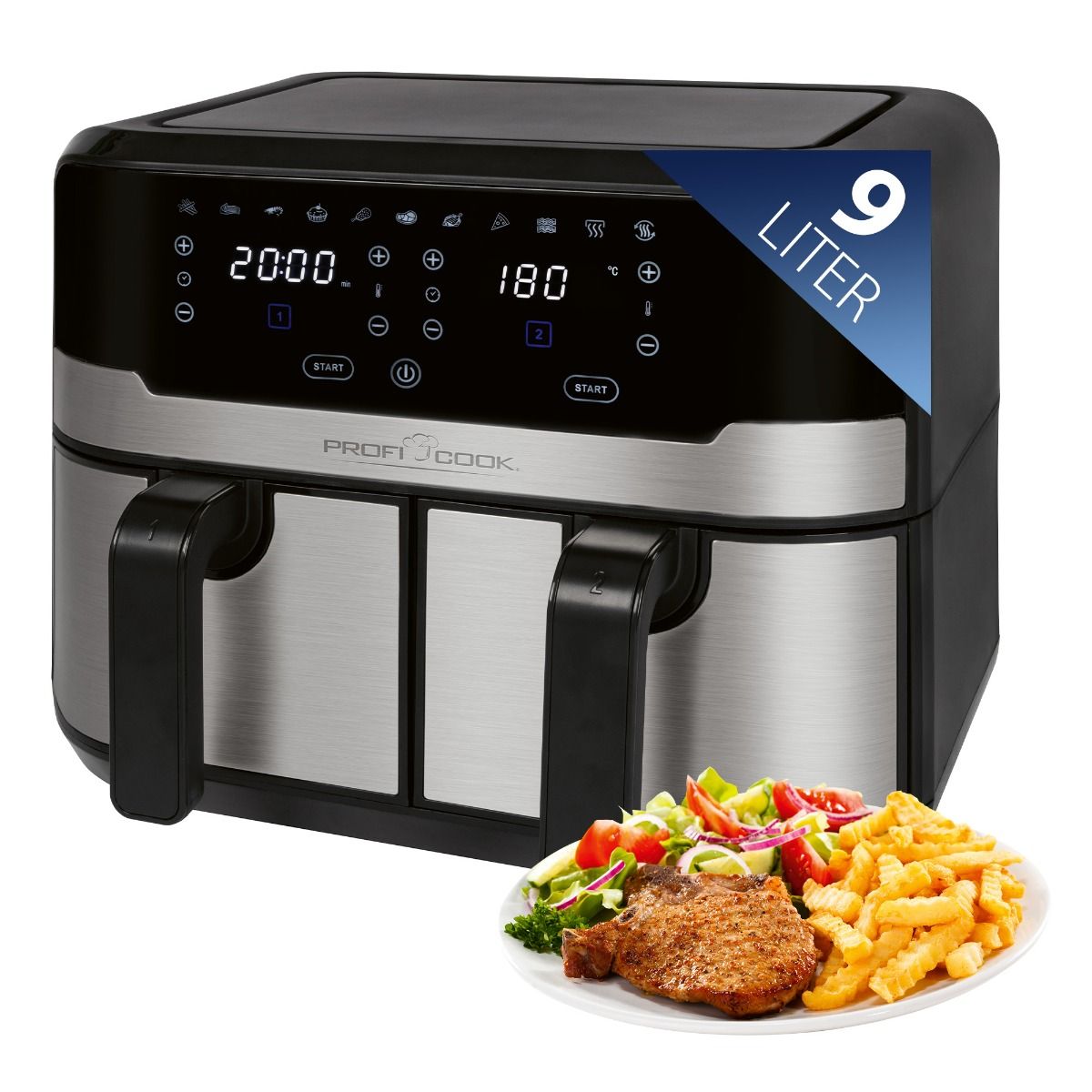 PROFI COOK Doppel-Heißluft-Fritteuse PC-FR 1242 H