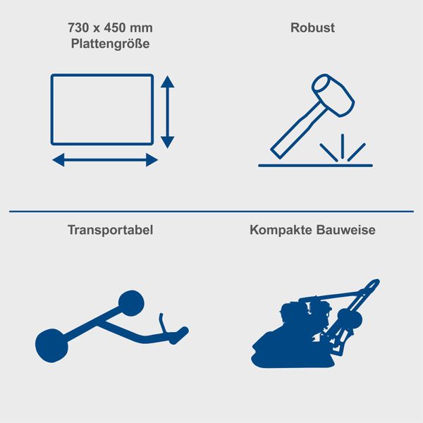 Scheppach Rüttelplatte HP3000S - 9PS 161kg 30500N inkl. Fahrvorrichtung & Gummiplatte