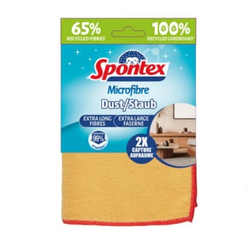 Spontex Microfibre Staub, Microfasertuch, aus Recyclingfasern