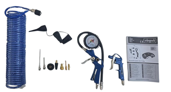 Scheppach Kompressor-Zubehörset 14-teilig inkl. 10m Schlauch