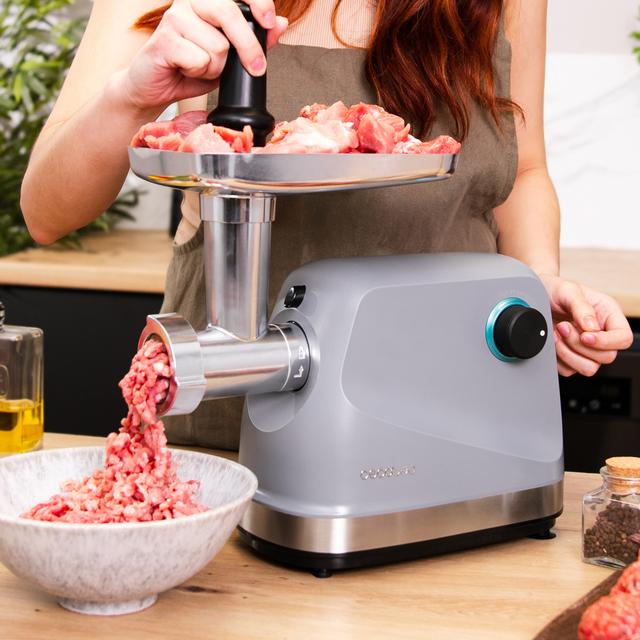 Cecotec Crusher 1400 elektrischer Fleischwolf1360 W mit1 Messer und 3 Schneidplatten