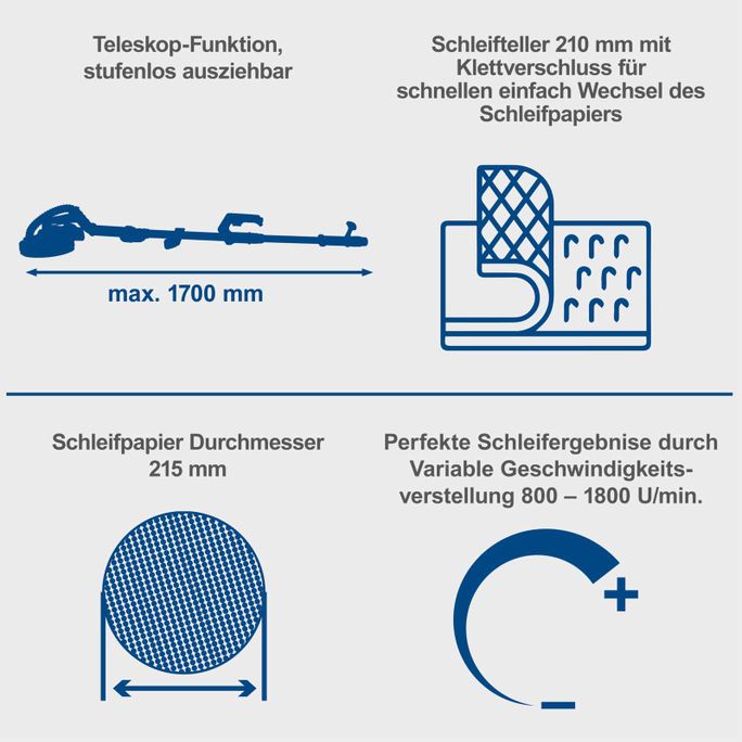 Scheppach Wand- und Deckenschleifer DS920 - 230V 710W 210mm Schleifteller