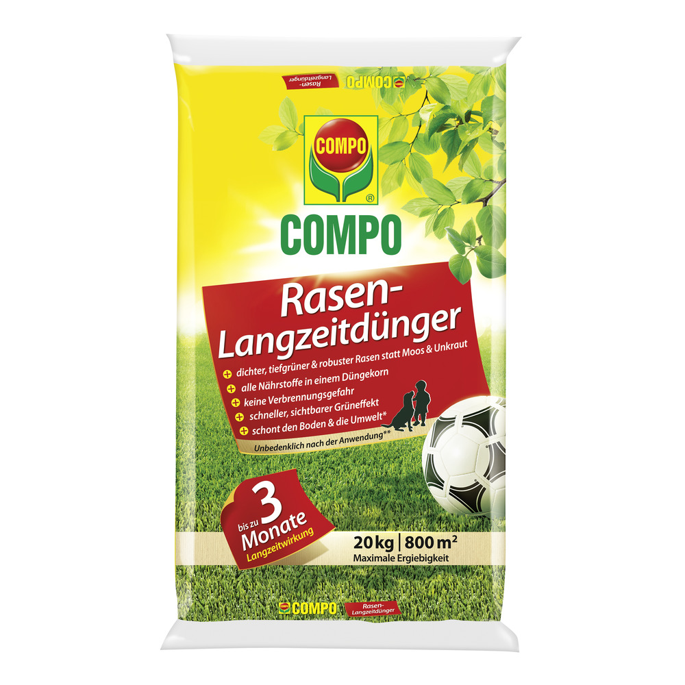 COMPO Rasen-Langzeitdünger, 20 kg für 800 qm