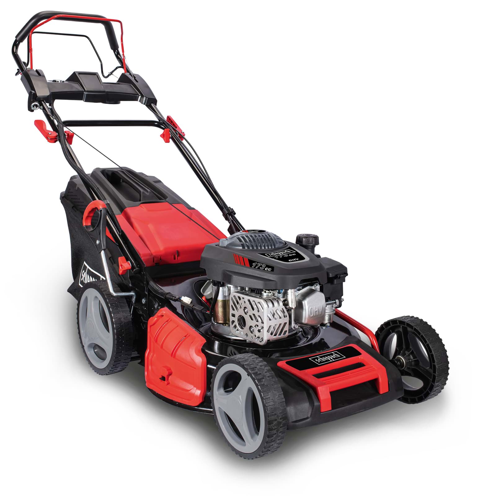 Scheppach 7in1 Benzin-Rasenmäher mit Radantrieb, Stahldeck & Elektro-Start  MS173-51E