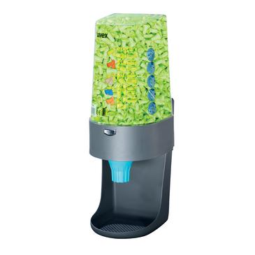 uvex Dispenser "one2click" gefüllt mit 600 Paar uvex hi-com Gehörschutzstöpsel (SNR 24 dB)