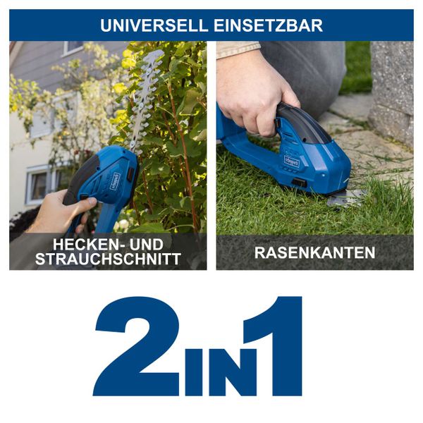 Scheppach Akku-Gras & Strauchschere C-HTGS200-X | Schnittbreite 90mm | Schnittlänge 200mm | 2in1