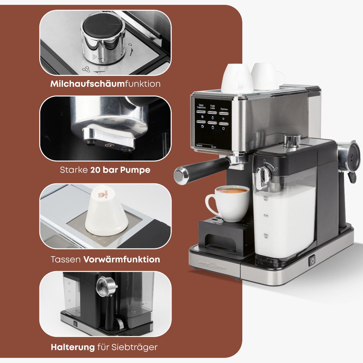 PROFI COOK Espresso-Kaffeemaschine PC-ES-KA 1266