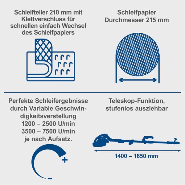 Scheppach Wand- und Deckenschleifer "DS930" inkl. Wechselkopfsystem