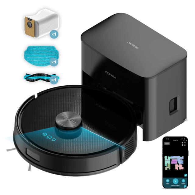 Cecotec Conga Y50 Staubsaugroboter mit Lasernavigation. 5000 Pa Saugdruck